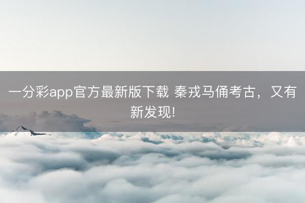 一分彩app官方最新版下载 秦戎马俑考古，又有新发现!
